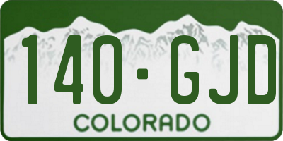 CO license plate 140GJD