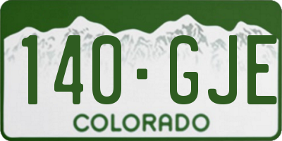 CO license plate 140GJE