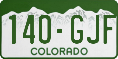CO license plate 140GJF