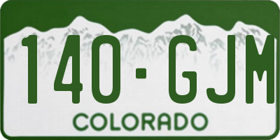 CO license plate 140GJM
