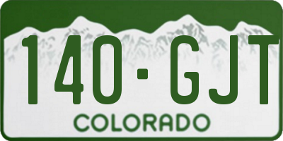 CO license plate 140GJT