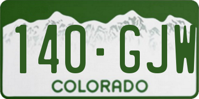 CO license plate 140GJW