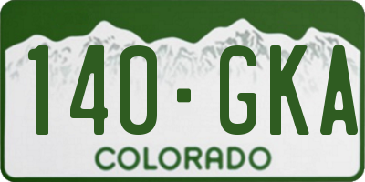 CO license plate 140GKA