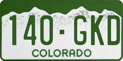 CO license plate 140GKD