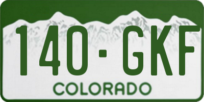 CO license plate 140GKF