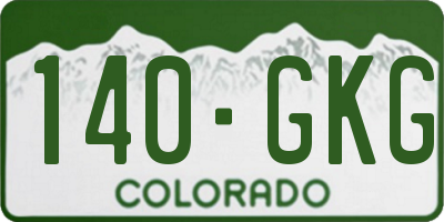 CO license plate 140GKG
