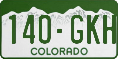 CO license plate 140GKH