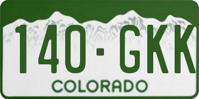 CO license plate 140GKK