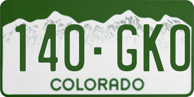 CO license plate 140GKO
