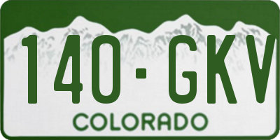 CO license plate 140GKV