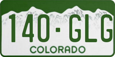 CO license plate 140GLG