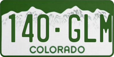 CO license plate 140GLM