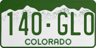 CO license plate 140GLO