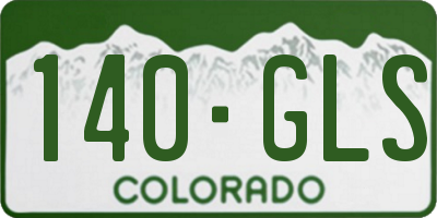 CO license plate 140GLS
