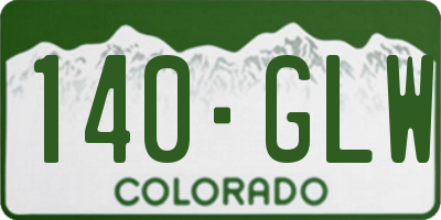 CO license plate 140GLW