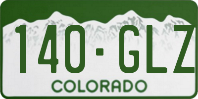 CO license plate 140GLZ