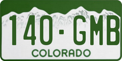 CO license plate 140GMB
