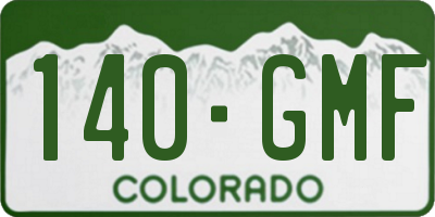 CO license plate 140GMF
