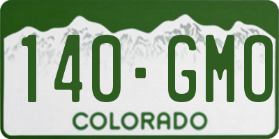CO license plate 140GMO