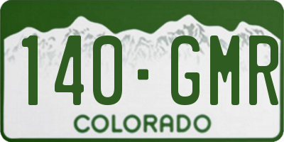 CO license plate 140GMR