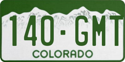 CO license plate 140GMT