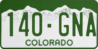 CO license plate 140GNA