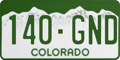 CO license plate 140GND