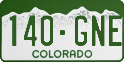 CO license plate 140GNE