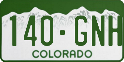 CO license plate 140GNH