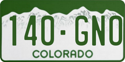 CO license plate 140GNO