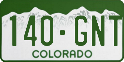 CO license plate 140GNT