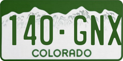 CO license plate 140GNX