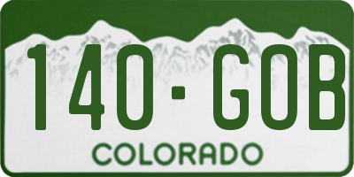CO license plate 140GOB