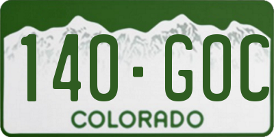 CO license plate 140GOC