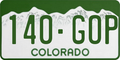 CO license plate 140GOP