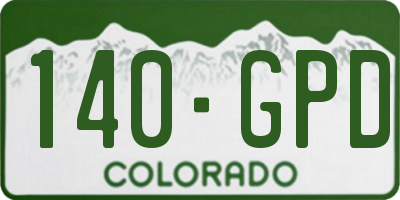 CO license plate 140GPD