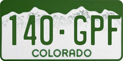 CO license plate 140GPF