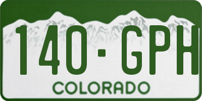 CO license plate 140GPH