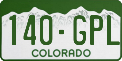 CO license plate 140GPL