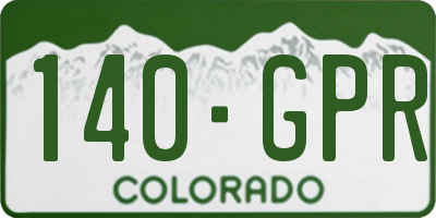 CO license plate 140GPR