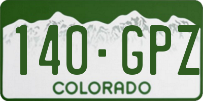 CO license plate 140GPZ