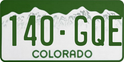 CO license plate 140GQE