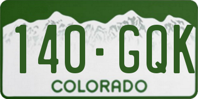 CO license plate 140GQK