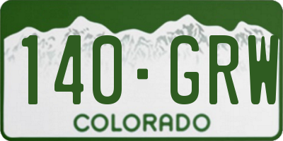 CO license plate 140GRW