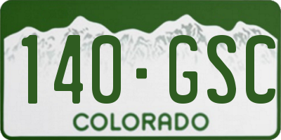 CO license plate 140GSC