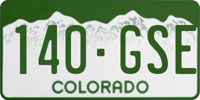 CO license plate 140GSE