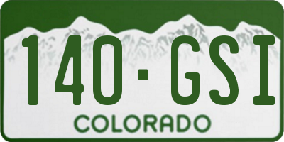 CO license plate 140GSI