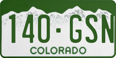 CO license plate 140GSN