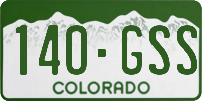 CO license plate 140GSS
