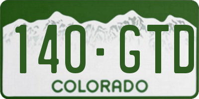 CO license plate 140GTD